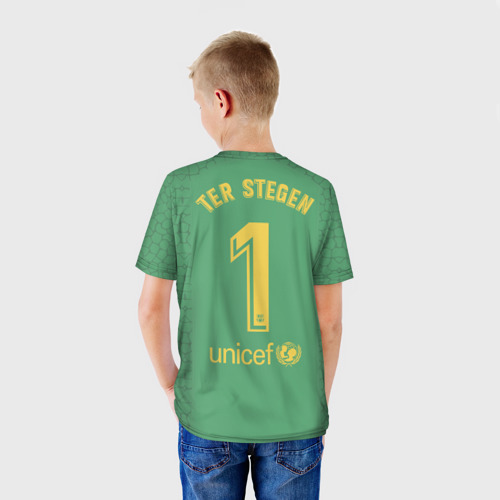 Детская футболка 3D с принтом Ter Stegen GK, вид сзади #2