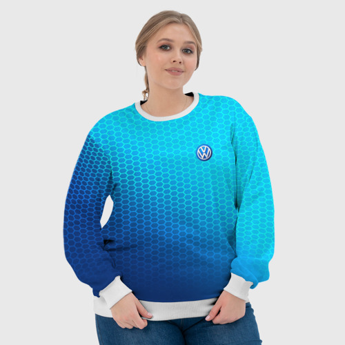 Женский свитшот 3D Volkswagen carbon uniform 2018, цвет 3D печать - фото 6