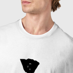 Футболка с принтом Depeche Mode черная роза для мужчины, вид на модели спереди №4. Цвет основы: белый