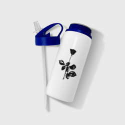 Бутылка для воды с трубочкой Depeche Mode черная роза - фото 2