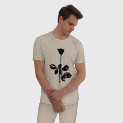Мужская пижама хлопок Depeche Mode черная роза - фото 2
