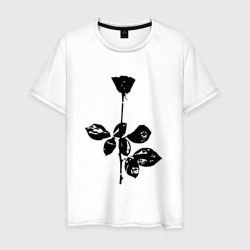 Мужская футболка хлопок Depeche Mode черная роза