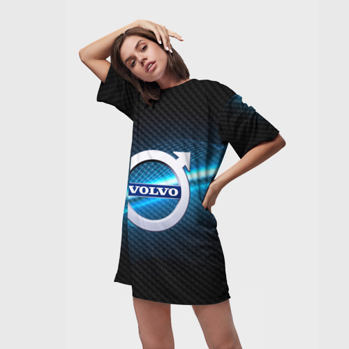 Платье-футболка 3D Volvo machine motor XXI, цвет 3D печать - фото 3