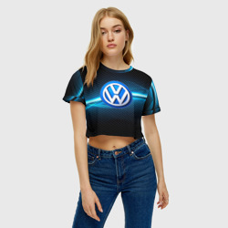 Женская футболка Crop-top 3D Volkswagen machine motor XXI - фото 2