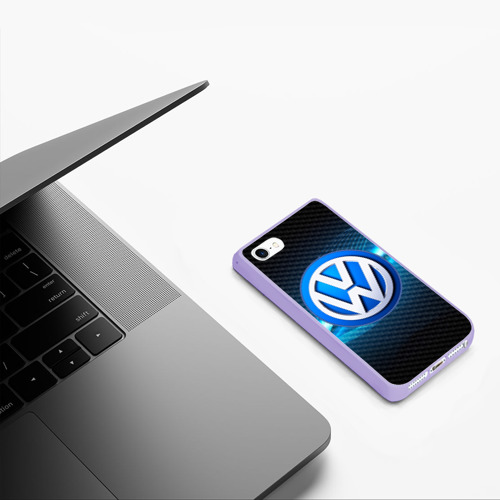 Чехол для iPhone 5/5S матовый Volkswagen machine motor XXI, цвет светло-сиреневый - фото 5