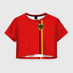 Женская футболка Crop-top 3D Германия, лента с гербом