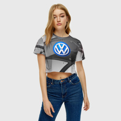 Женская футболка Crop-top 3D Volkswagen metalic 2018 - фото 2