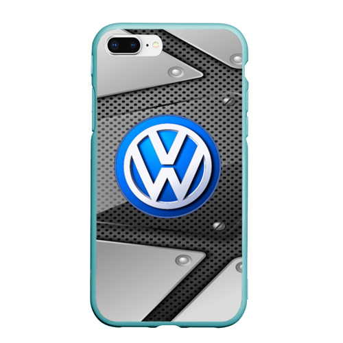 Чехол для iPhone 7Plus/8 Plus матовый Volkswagen metalic 2018, цвет мятный