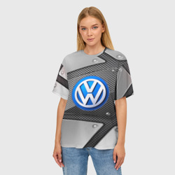 Женская футболка oversize 3D Volkswagen metalic 2018 - фото 2