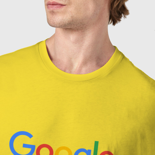 Мужская футболка хлопок Google, цвет желтый - фото 6