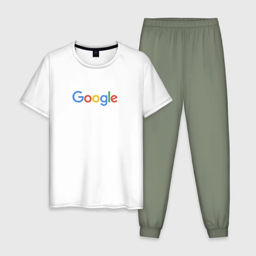 Мужская пижама с белой футболкой хлопок Google