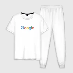 Мужская пижама с белой футболкой хлопок Google