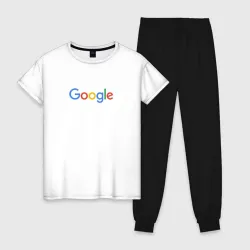 Женская пижама с белой футболкой хлопок Google