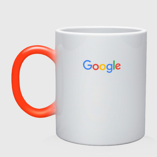 Кружка хамелеон Google, цвет белый + красный
