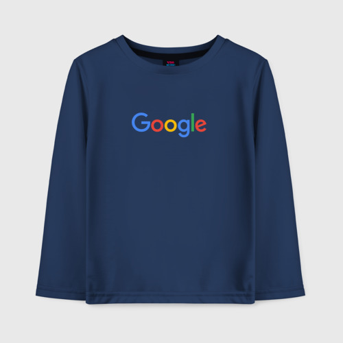 Детский лонгслив хлопок Google, цвет темно-синий