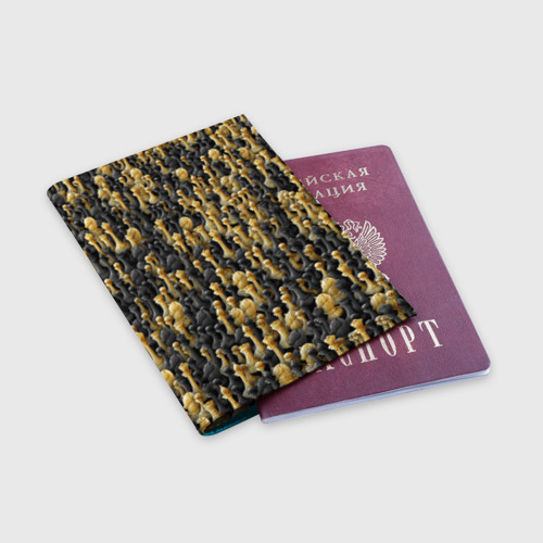 Обложка для паспорта матовая кожа Шахматы, цвет голубой - фото 3