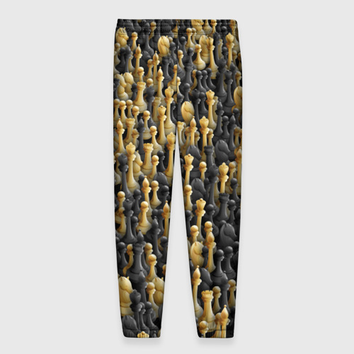 Мужские брюки 3D с принтом Шахматы, вид сзади #1