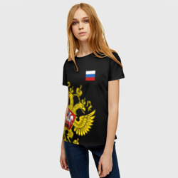 Женская футболка 3D Флаг и Герб России - фото 2
