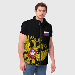 Мужской жилет утепленный 3D Флаг и Герб России - фото 2