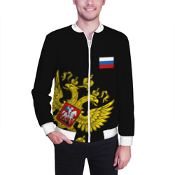 Мужской бомбер 3D Флаг и Герб России - фото 2