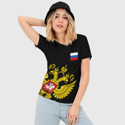 Женская футболка 3D Slim Флаг и Герб России - фото 2