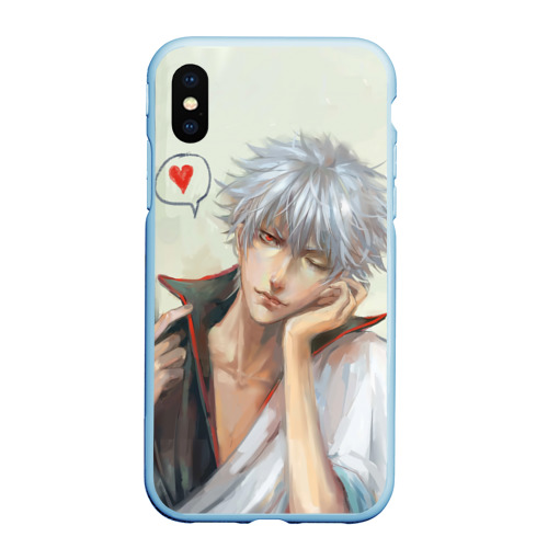 Чехол для iPhone XS Max матовый Sakata Gintoki, цвет голубой