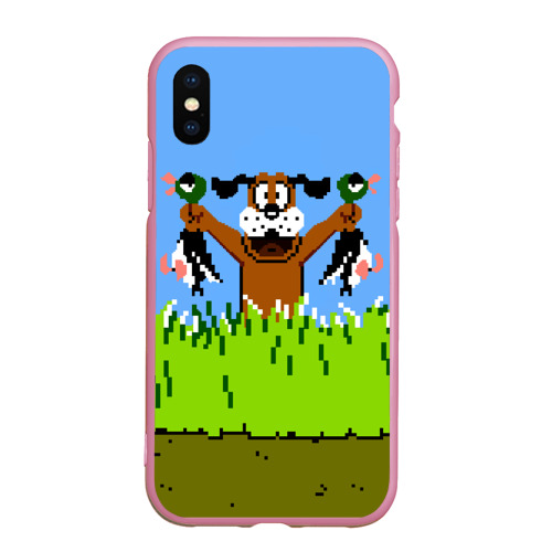 Чехол для iPhone XS Max матовый Duck Hunt, цвет розовый