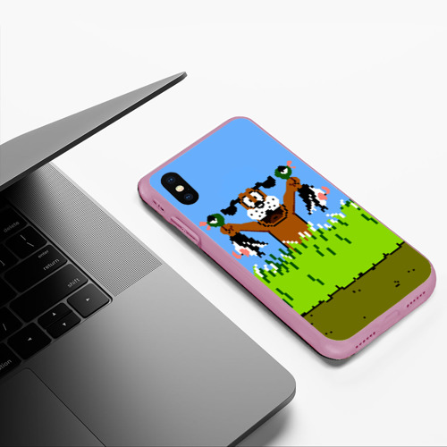 Чехол для iPhone XS Max матовый Duck Hunt, цвет розовый - фото 5