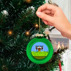 Ёлочный шар стеклянный/пластиковый Duck Hunt - фото 2