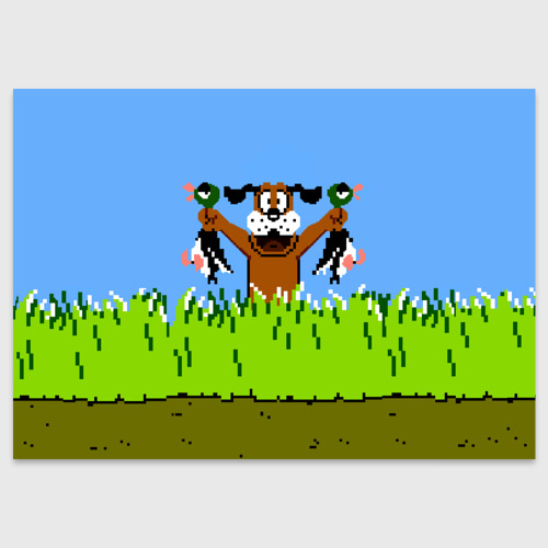 Поздравительная открытка Duck Hunt, цвет белый