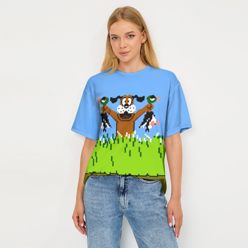 Женская футболка oversize 3D Duck Hunt, цвет 3D печать - фото 5