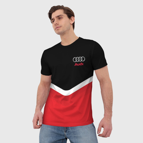 Мужская футболка 3D Audi Black & Red - фото 3