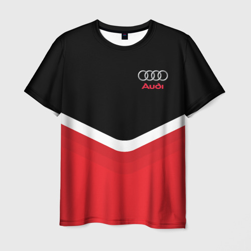 Мужская футболка 3D Audi Black & Red