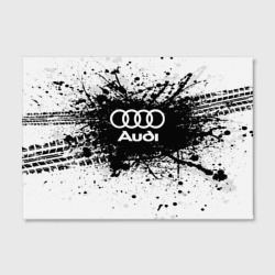 Холст с принтом Audi для любого человека, вид спереди №2. Цвет основы: белый