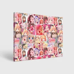 Холст прямоугольный Ahegao Color anime girls