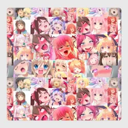 Магнитный плакат 3Х3 Ahegao Color anime girls