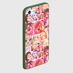 Чехол для iPhone 5/5S матовый Ahegao Color anime girls - фото 2