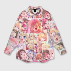 Женская рубашка oversize 3D Ahegao Color