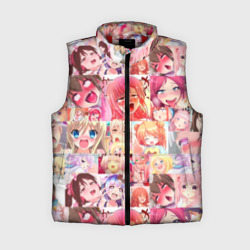 Женский жилет утепленный 3D Ahegao Color anime girls