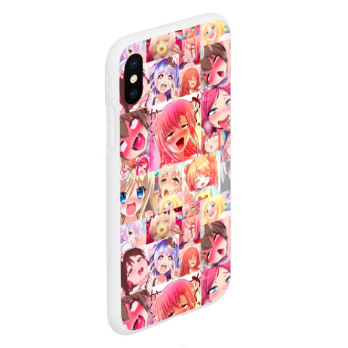 Чехол для iPhone XS Max матовый Ahegao Color, цвет белый - фото 3