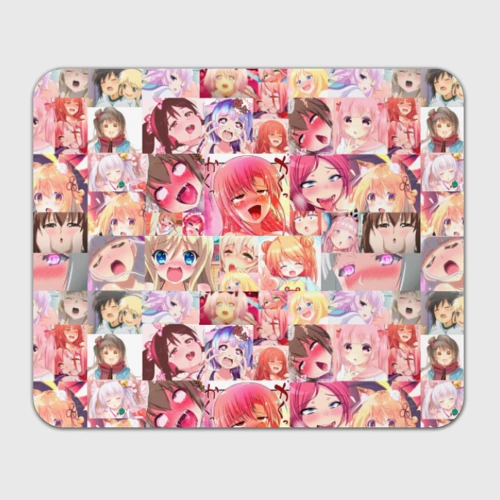 Прямоугольный коврик для мышки Ahegao Color anime girls