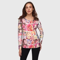 Женский лонгслив 3D Ahegao Color anime girls - фото 2