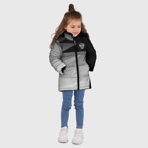Зимняя куртка для девочек 3D с принтом Russia sport, вид сбоку #3