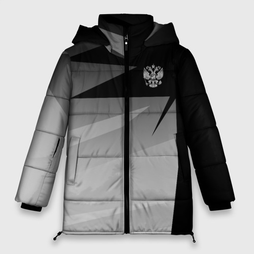 Женская зимняя куртка 3D с принтом Russia sport, вид спереди #2