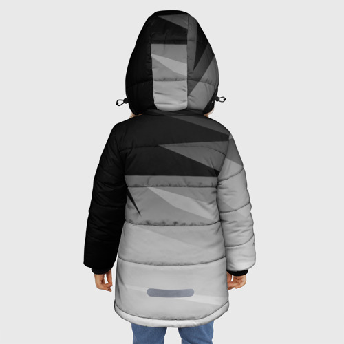 Зимняя куртка для девочек 3D с принтом Russia sport, вид сзади #2
