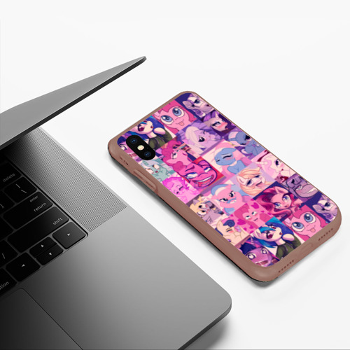 Чехол для iPhone XS Max матовый My Little Pony Ahegao, цвет коричневый - фото 5