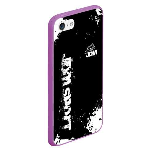 Чехол для iPhone 5/5S матовый JDM sport, цвет фиолетовый - фото 3