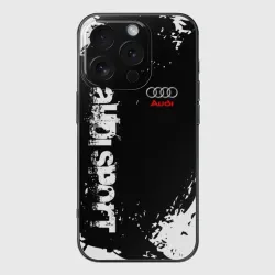 Чехол для iPhone 16 Pro Max силиконовый с защитой камеры Audi sport