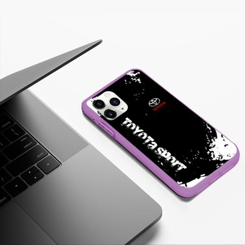 Чехол для iPhone 11 Pro Max матовый Toyota sport, цвет фиолетовый - фото 5