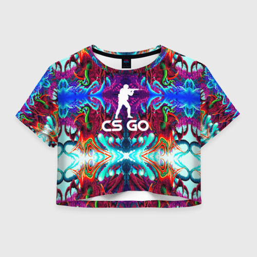 Женская футболка Crop-top 3D CS GO HYPER BEAST, цвет 3D печать